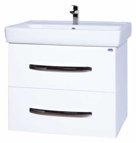 Тумба с раковиной Bellezza Рокко 50 подвесная белая 2 ящика