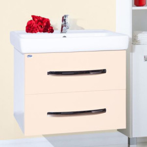 Тумба с раковиной Bellezza Рокко 60 подвесная бежевая 2 ящика