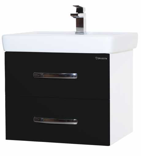 Тумба с раковиной Bellezza Рокко 60 подвесная с 2 ящ. черная Н