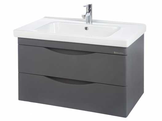 Тумба с раковиной Bellezza Санриса 100 подвесная с 2 ящ. серебро