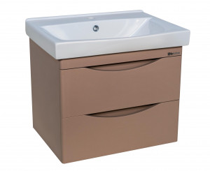 Тумба с раковиной Bellezza Санриса 60 подвесная с 2 ящ. капучино