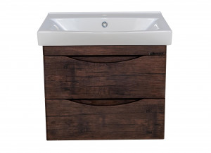 Тумба с раковиной Bellezza Санриса 60 подвесная с 2 ящ. орех