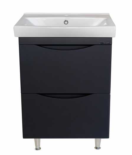 Тумба с раковиной Bellezza Санриса 60 с 2 ящ. серебро