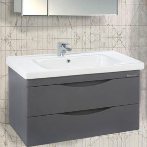 Тумба с раковиной Bellezza Санриса 80 серебро