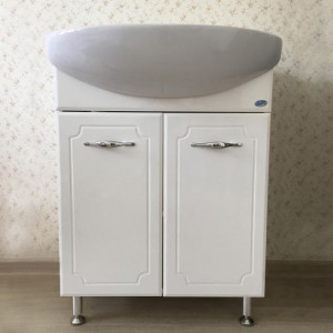 Тумба с раковиной Bellezza Стелла 65 прямая белая