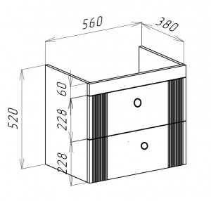 Тумба с раковиной Bellezza Виана 60 подвесная с 2 ящ. белая