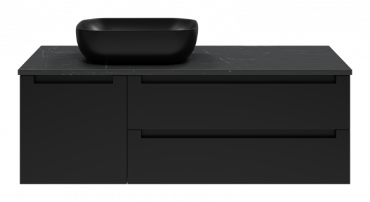 Тумба с раковиной Brevita Cargo 120 подвесная черный