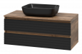 Тумба с раковиной Brevita Dakota 100 подвесная дуб галифакс черный