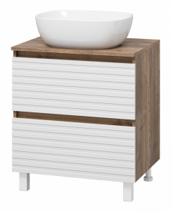 Тумба с раковиной Brevita Dakota 60 напольная дуб галифакс олово/белый