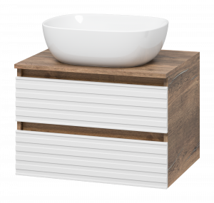 Тумба с раковиной Brevita Dakota 60 подвесная дуб галифакс олово/белый