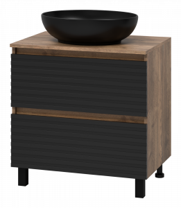Тумба с раковиной Brevita Dakota 70 напольная дуб галифакс олово/черный