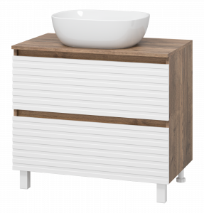 Тумба с раковиной Brevita Dakota 80 напольная дуб галифакс олово/белый