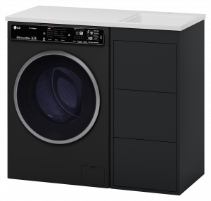 Тумба с раковиной Brevita Grafit 40 с 3 ящ. под стиральную машину 100 R графит