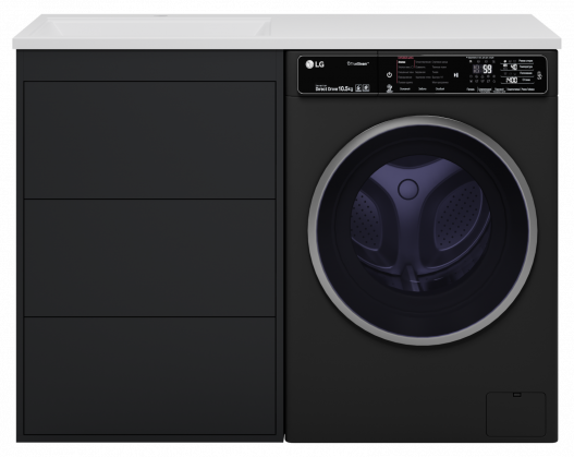 Тумба с раковиной Brevita Grafit 60 с 3 ящ. под стиральную машину графит 120 R
