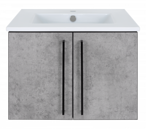 Тумба с раковиной Brevita Rock 60 подвесная светло серый бетон