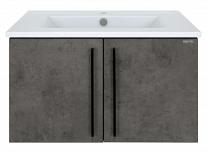 Тумба под раковину Brevita Rock 75 подвесная тёмно серый бетон