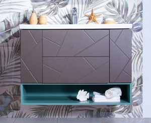 Тумба с раковиной Бриклаер Кристалл 100 с нишей