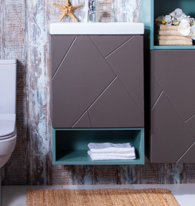 Тумба с раковиной Бриклаер Кристалл 50 с нишей