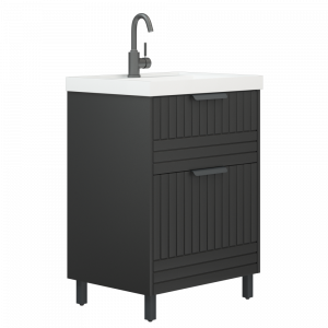 Тумба с раковиной Corozo Терра 60 Люкс матовый графит