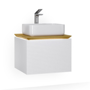 Тумба с раковиной Jorno Karat 60 подвесная с подсветкой