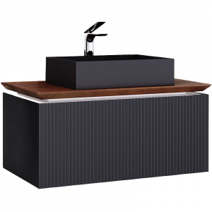 Тумба с раковиной Jorno Strong 100 подвесная антрацит