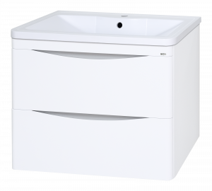Тумба с раковиной Misty Атлантик 100 с 2 ящ. подвесная белая