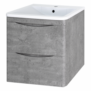 Тумба с раковиной Misty Атлантик 80 с 2 ящ. подвесная серый камень