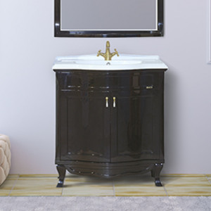 Тумба с раковиной Misty Дайна 85 черная эмаль