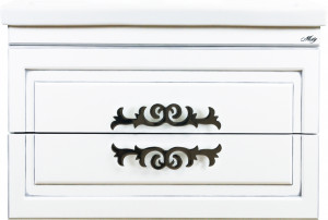 Тумба с раковиной Misty Дели 70 белая, патина серебро