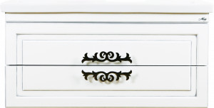 Тумба с раковиной Misty Дели 90 белая, патина серебро