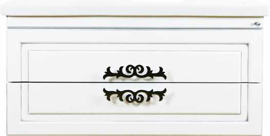 Тумба для комплекта Misty Дели 90 белая, патина серебро