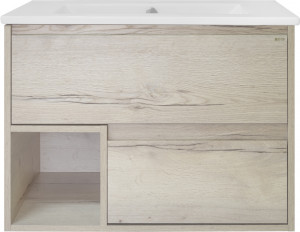 Тумба с раковиной Misty Дунай 75 дуб белый