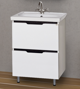 Тумба под раковину Misty Лайм 60 с 2-мя ящиками белый венге