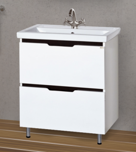 Тумба с раковиной Misty Лайм 70 с 2-мя ящиками белый венге