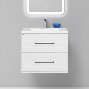 Тумба с раковиной Misty Марта 60 подвесная белая фактурная