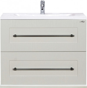 Тумба с раковиной Misty Марта 70 подвесная, белая фактурная