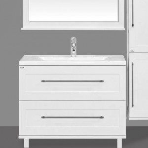 Тумба с раковиной Misty Марта 80 напольная белая фактурная