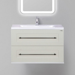 Тумба с раковиной Misty Марта 80 подвесная, белая фактурная