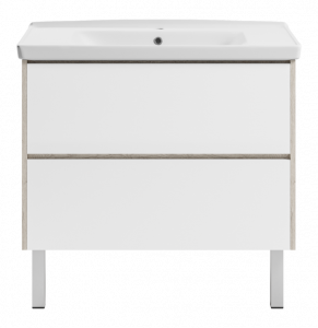 Тумба с раковиной Misty Мускат 90 2 ящика дуб галифакс белый