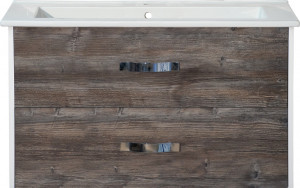 Тумба с раковиной Misty Норд 85 подвесная, белая, сосна пасаден