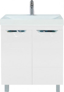 Тумба с раковиной Misty Петра 65 белая эмаль