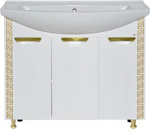 Тумба с раковиной Misty Престиж 105 золотая патина