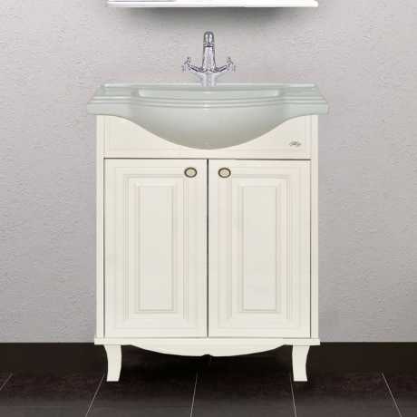 Тумба с раковиной Misty Шармель 65 светло-бежевая эмаль