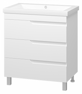 Тумба с раковиной Misty Софт 75 напольная белый