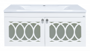 Тумба с раковиной Misty Тондо 100 подвесная белая