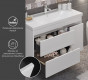 Тумба с раковиной Opadiris Фреш 100 с корзиной белый — рис. 3