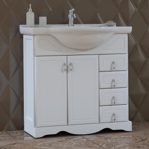 Тумба с раковиной Opadiris Клио 85 белая матовая