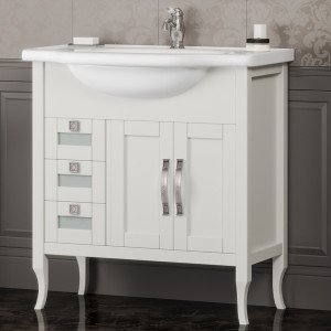 Тумба с раковиной Opadiris Мираж 80 слоновая кость