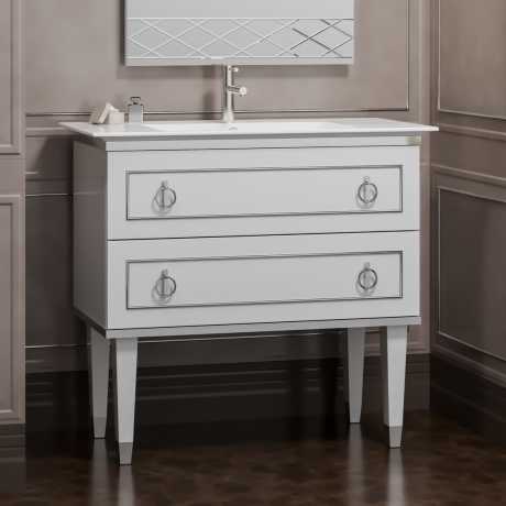 Тумба с раковиной Opadiris Порто 100 белая, хром