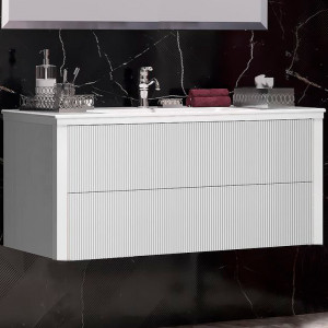 Тумба с раковиной Opadiris Рубинно 120 подвесная белый глянец